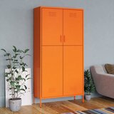 Furnova Garderobna omara oranžna 90x50x180 cm jeklo, (21930430) | Shoptok.si