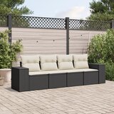  4-dijelni set vrtnih sofa od poliratana s jastucima crni | shoptok.hr