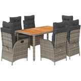  7-dijelni vrtni blagovaonski set sivi od poliratana | shoptok.hr