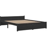  Okvir za krevet od masivnog drva crni 140 x 190 cm | shoptok.hr