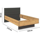 XORA Postelja Endora, Barva Hrasta, Barva Grafita, 120x200 Slike