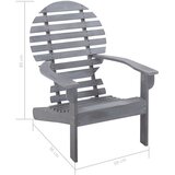  Stolica Adirondack od masivnog bagremovog drva siva | shoptok.hr