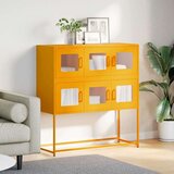 vidaXL Komoda boja senfa 100,5x39x107 cm hladno valjani čelik | shoptok.hr
