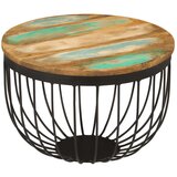 vidaXL Klubska mizica Ø50x35 cm trden predelan les in jeklo | Shoptok.si