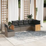 vidaXL 6-dijelni set vrtnih sofa od poliratana s jastucima sivi | shoptok.hr