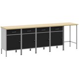 Set radnih ormarića s ladicama s pohranom 5 pcs Crna i Siva | shoptok.hr