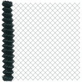 vidaXL Ograda od lančanih veza s 22 U stupa Zelena 1,6x25 m Čelik | shoptok.hr