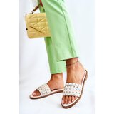 S. BARSKI Women's Leather Slippers With Decoration White Brien | ePonuda.com