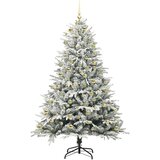 vidaXL Umjetna predsvetljena božićna jelka s kompletom kroglica Zelena | Shoptok.si