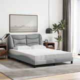 Krevet s madracem Hvar svjetlosivi 140x190 cm od tkanine | shoptok.hr