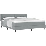 vidaXL Postelja Box Spring z blazino svetlo siva 180x200 cm tkanina, Vzglavnik z gumbi svetlo sivi 180 cm tkanina | Shoptok.si