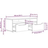 TV stenska TV omarica Visnes, les, sonoma hrast, 100x40x38 cm | Shoptok.si