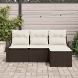  Set sofe s jastukom s pohranom 4 pcs Smeđa i bijela poliratan | shoptok.hr