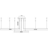  Ondaluce - LED prigušiva luster na sajli SOEL LED/28W/230V+LED/38W+LED/47W | Eponuda.com