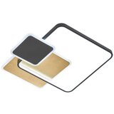 Fischer & Honsel Crna/u zlatnoj boji LED stropna svjetiljka s daljinskim upravljačem/s mogućnosti zatamnjivanja 52,5x52,5 cm Tomo – Cijene
