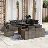  9-dijelni set vrtnih sofa od poliratana s jastucima sivi | shoptok.hr