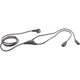 Hawa IEC Y-kabel [ z zaščitenim vtičem - IEC-vtičnica C13] črne barve 2.35 m 1008274, (20422084) | Shoptok.si
