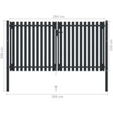  Dvojna vrata za ograjo iz jekla 306x150 cm antracitna, (20707873) | Shoptok.si
