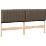  Tapecirani uzglavlje Smeđa i taupe 200 cm Čvrsto borovo drvo | shoptok.hr