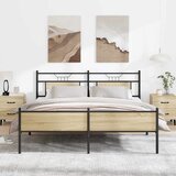 Furnova Kovinski posteljni okvir brez vzmetnice sonoma hrast 183x213 cm, (21941704) Cene