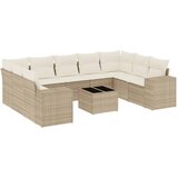  10-dijelni set vrtnih sofa s jastucima bež od poliratana | shoptok.hr