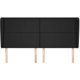  Vzglavje z ušesi črno 163x23x118/128 cm umetno usnje, (20793540) | Shoptok.si