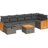  8-dijelni set vrtnih sofa od poliratana s jastucima sivi | shoptok.hr