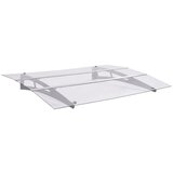 Maison Chic Nadstrešek - Senčniki za vrata srebrn in prozoren 150x90 cm PET, (22039903) | Shoptok.si