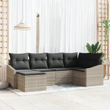 vidaXL 6-dijelni vrtni set za objedovanje s jastučićima svijetlo sivi poli ratan | shoptok.hr