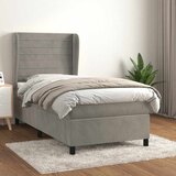 Box spring krevet s madracem svjetlosivi 90x190 cm baršunasti | shoptok.hr