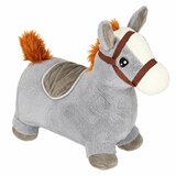 Lean Toys Napihljiv plišasti konj za skakanje siva | Shoptok.si