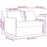 SOFA 120cm 2 pcs Crna Metal | shoptok.hr