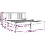  Za krevet od masivnog drva sivi 140 x 190 cm | shoptok.hr