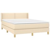  Krevet s oprugama i madracem krem 140 x 190 cm od tkanine | shoptok.hr