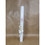  Krstne sveče z angelčkom, suhim cvetjem-naravne barve KRSV 26-02 | Shoptok.si