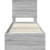  Krevetna konstrukcija Sivi Sonoma i srebrna 70 x 190 cm | shoptok.hr