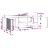 TV omarica Dimljen hrast 150 x 31 x 50 cm Inženirski les, (5000210354) | Shoptok.si