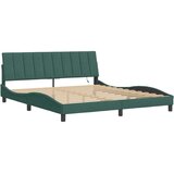 vidaXL Posteljni okvir z LED lučkami temno zelen 180x200 cm žamet, (21081871) | Shoptok.si
