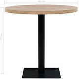 Okrugli stol za bistro od MDF-a i čelika 80x75 cm boja hrasta | Eponuda.ba