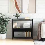 vidaXL Knjižna polica črna 80x30x78,5 cm inženirski les in železo Cene