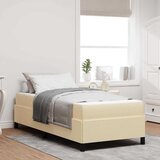 vidaXL Postelja z vzmetnico Krem, Črna 90 x 200 cm | Shoptok.si