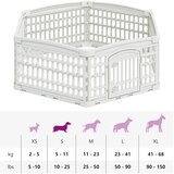  Ograda za Pse s 6 Panoa Bijela 122 x 106 x 40 cm Plastika | Eponuda.com
