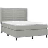  box spring s madracem LED svjetlosivi 140x200 cm tkanina | shoptok.hr