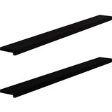  Okenske police 2 kosa temno rjava 160x15x2 cm trdna hrastovina | Shoptok.si