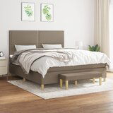  The Living Store Box spring postelja z vzmetnico taupe 160x200 cm blago - Box Spring Postelja, (21514660) Cene