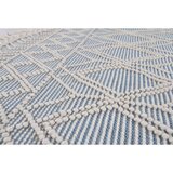 Tom Tailor ROČNO TKANA PREPROGA Colored macrame four 140/140 cm tkano krem barve, pastelno modra | Shoptok.si