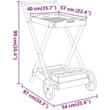 Kolica za posluživanje 54 x 87 x 90 cm od masivnog drva bagrema | shoptok.hr