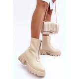 Boto Women's Massive Platform Boots with Zipper Beige Kusma | ePonuda.com