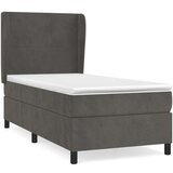 Box spring postelja z vzmetnico temno siva 90x200 cm žamet, (20790206) | Shoptok.si
