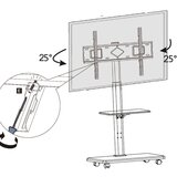 Xstand 32/75 podni pokretni nosač za TV/VESA 600x400/Rotacija +25~-25°/do 40kg cene
